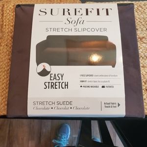 NWOT Surefit Sofa Stretch Slipcover. One piece. Form fits 74-96" sofa